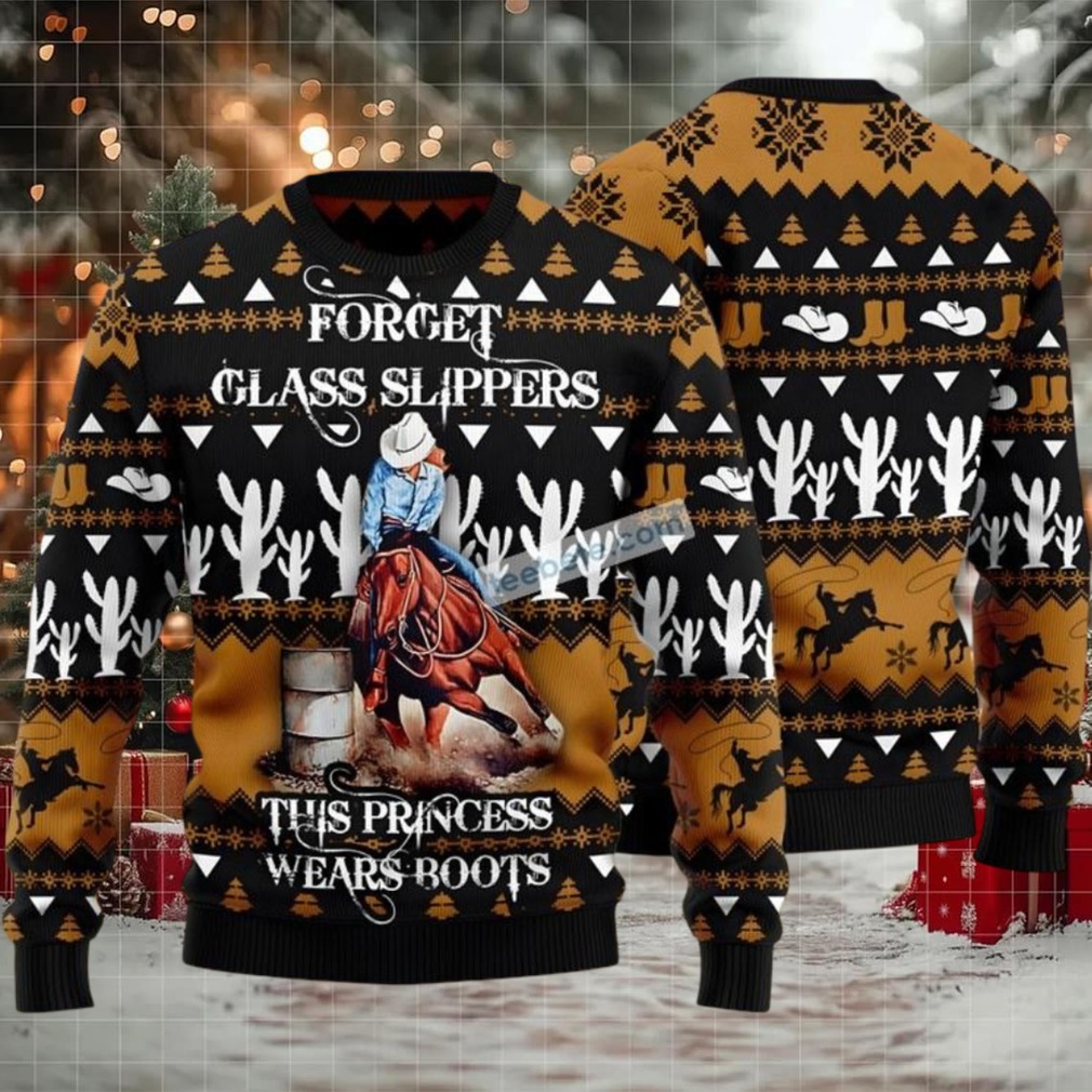 Forget Glass Slippers Cowboy Ugly Christmas Sweater Black Big And Tall Forget Glass Slippers Cowboy Ugly Christmas Sweater Black Big And Tall