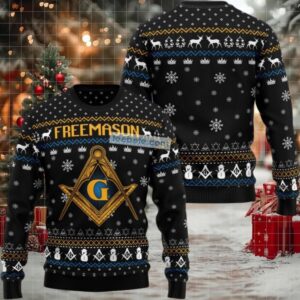 Freemason Snowman Ugly Christmas Sweater Friends