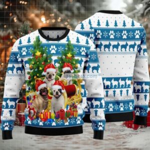 French Bulldog And Xmas Tree Ugly Christmas Sweater Christmas Vacation