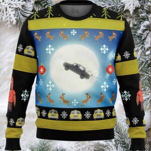 Full Moon Odd Taxi Ugly Christmas Sweater