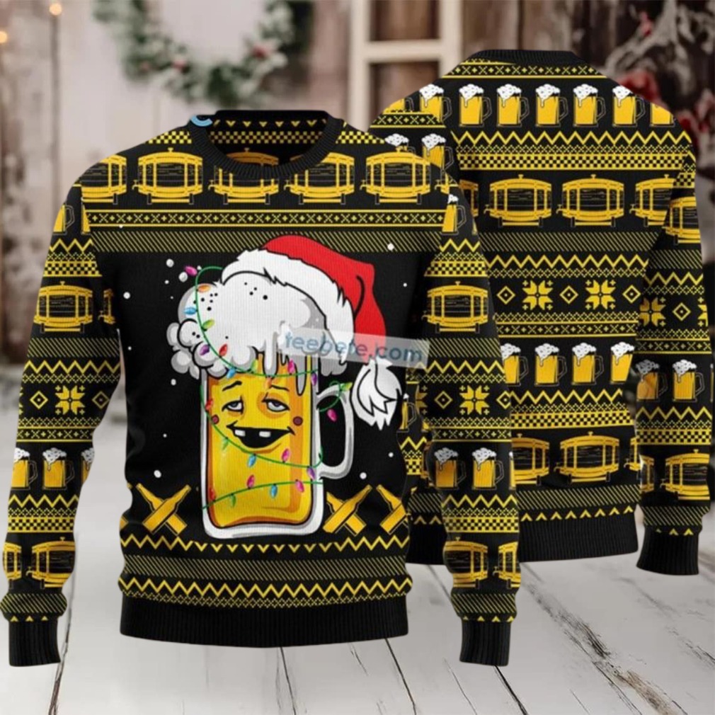 Fun Beer Face Ugly Christmas Sweater Xmas Light Vacation Fun Beer Face Ugly Christmas Sweater Xmas Light Vacation