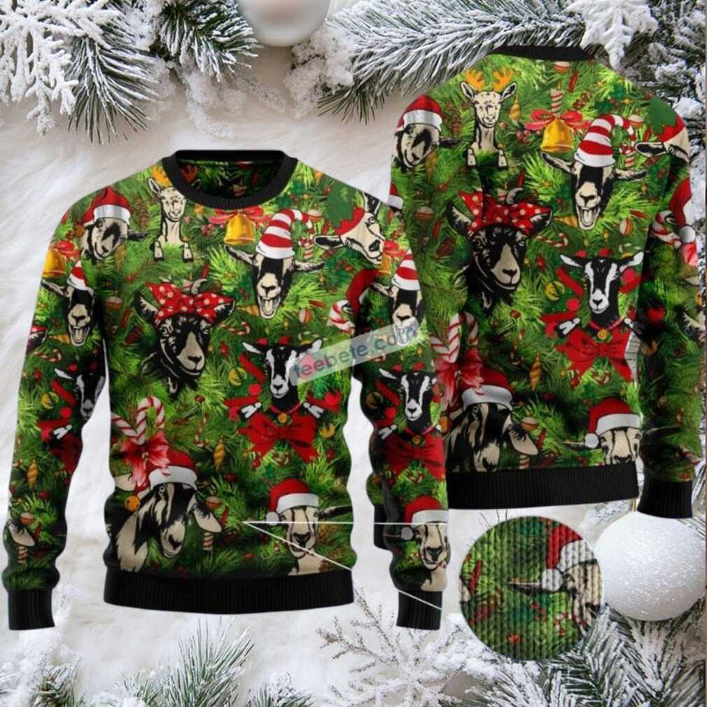 Funny Goats Xmasll Bell Ugly Christmas Sweater Ladies Funny Goats Xmasll Bell Ugly Christmas Sweater Ladies