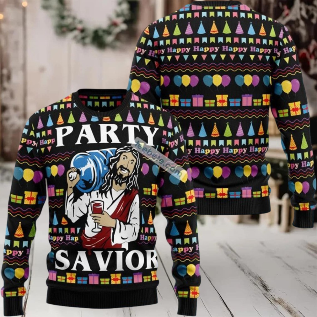 Funny Jesuss Party Savior Ugly Christmas Sweater Naughty