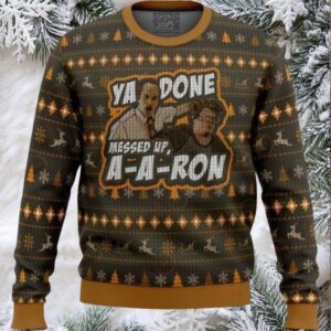 Funny Ya Done Messed Up A A Ron Christmas Sweater – Ugly Holiday Party Knit Pullover