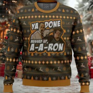 Funny Ya Done Messed Up A A Ron Christmas Sweater – Ugly Holiday Party Knit Pullover