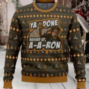 Funny Ya Done Messed Up A A Ron Christmas Sweater – Ugly Holiday Party Knit Pullover