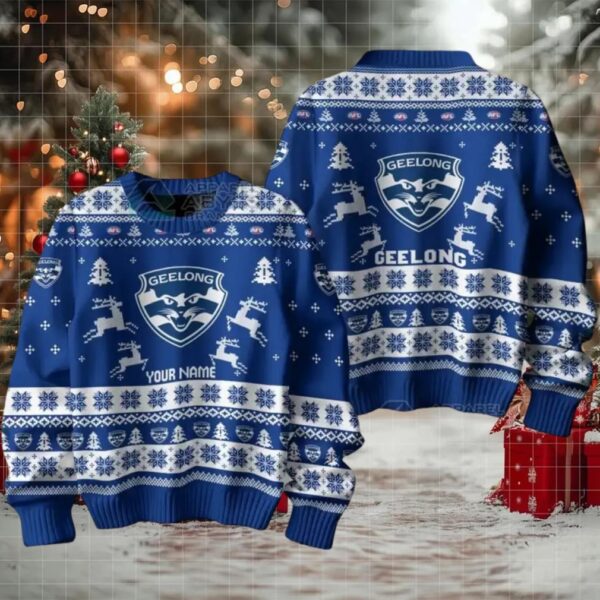 Geelong FC Custom Ugly Christmas Sweater