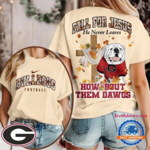 Georgia Bulldogs 2025 NCAA Season Fall For Jesus Unisex 3D Shirt