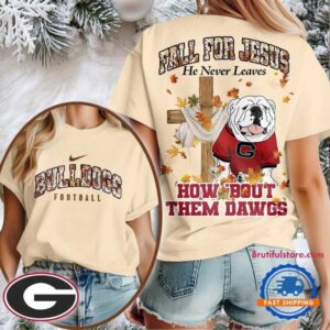 Georgia Bulldogs 2025 NCAA Season Fall For Jesus Unisex 3D Shirt