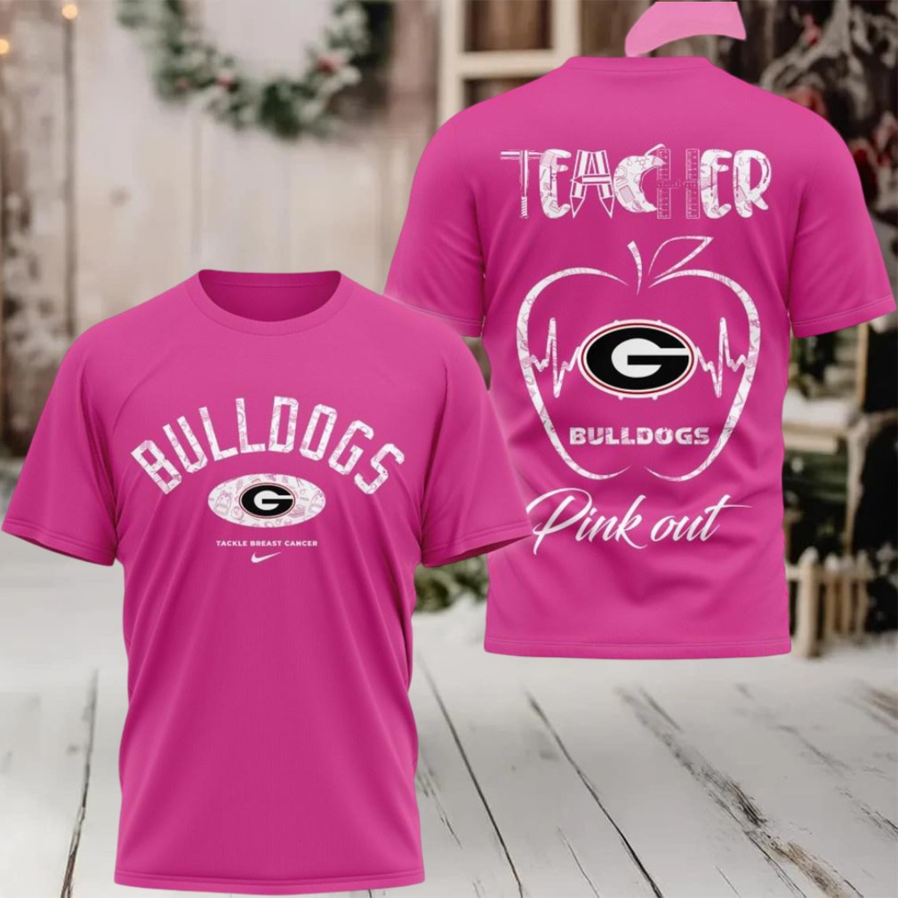 Georgia Bulldogs 2025 NCAA Teacher Tackle Breast Cancer Unisex 3D Shirt Georgia Bulldogs 2025 NCAA Teacher Tackle Breast Cancer Unisex 3D Shirt