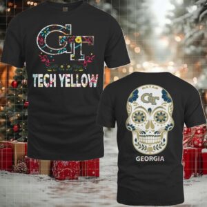 Georgia Tech Yellow Jackets Dia De Los Muertos T Shirt College Football Fan Tee
