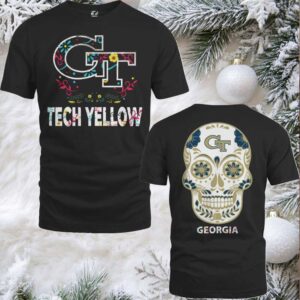 Georgia Tech Yellow Jackets Dia De Los Muertos T Shirt College Football Fan Tee