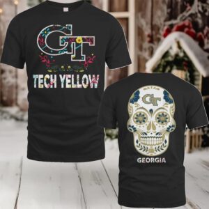 Georgia Tech Yellow Jackets Dia De Los Muertos T Shirt College Football Fan Tee