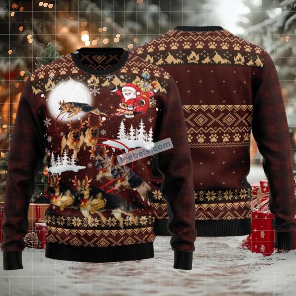 German Shepherd Reindeers Car Santa Claus Couples Ugly Christmas Sweaters German Shepherd Reindeers Car Santa Claus Couples Ugly Christmas Sweaters