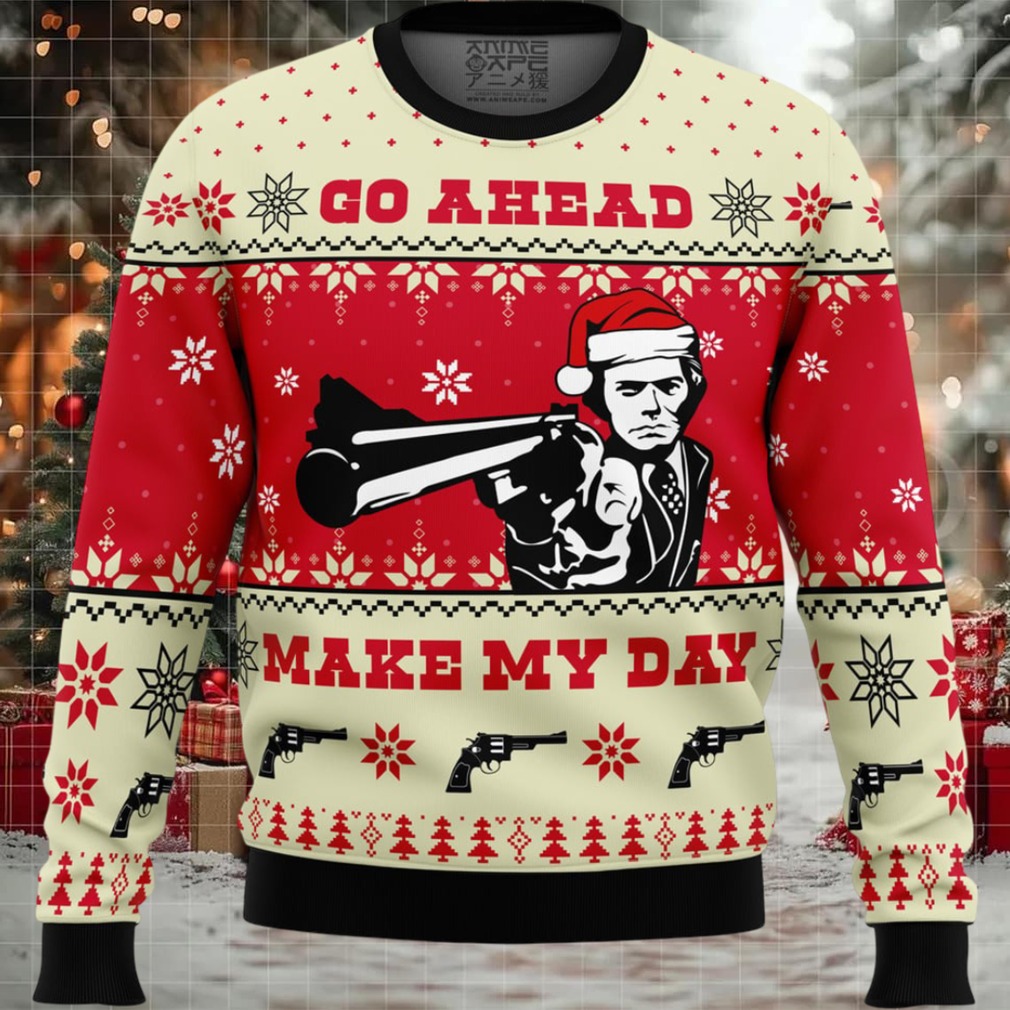 Go Ahead Make My Day Dirty Harry Ugly Christmas Sweater Go Ahead Make My Day Dirty Harry Ugly Christmas Sweater