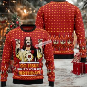 Go Jessus Its Your Birthday Ugly Christmas Sweater Funny