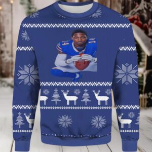 2025 Stefon Diggs Bills Ugly Christmas Sweater