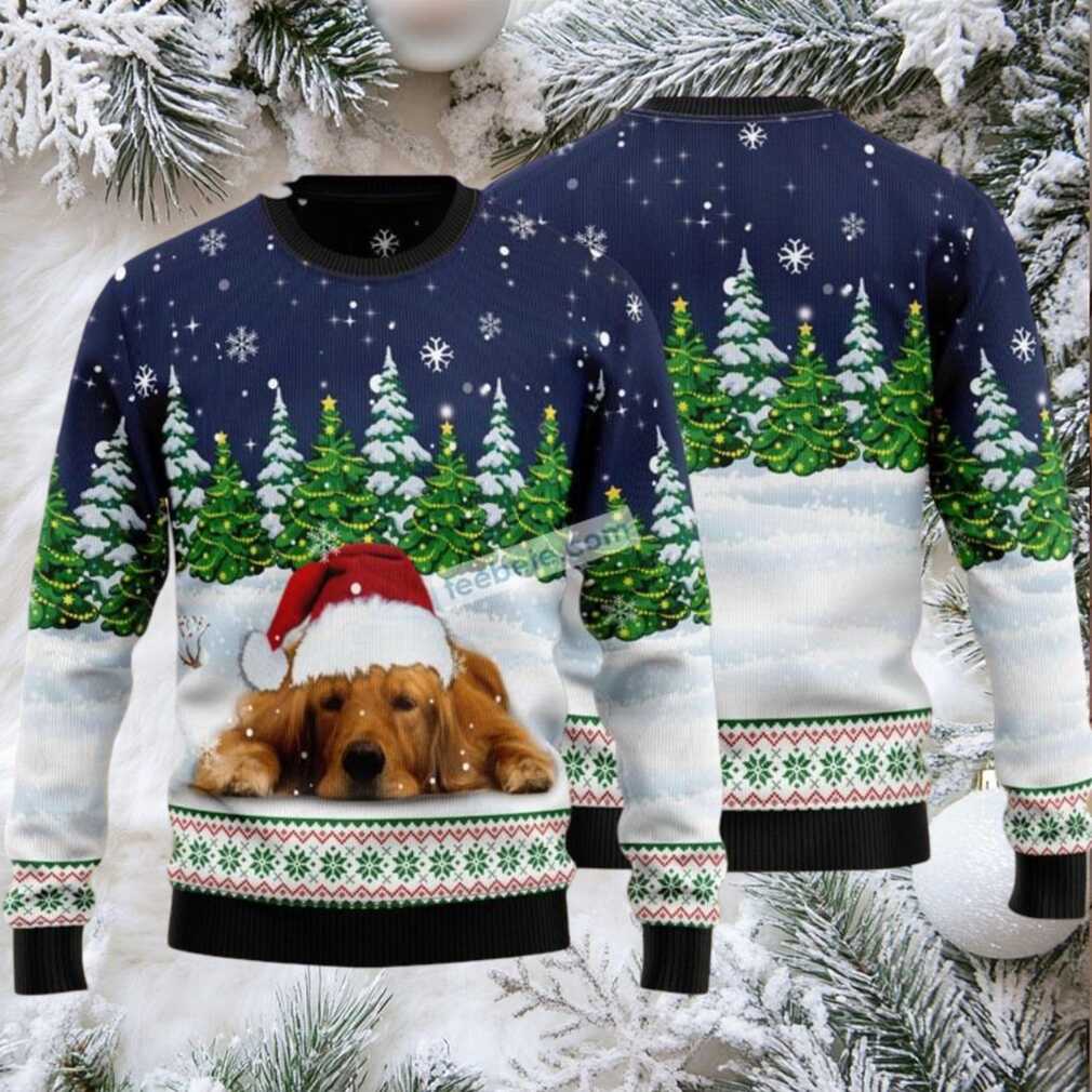 Golden Retriever Under Snow Ugly Christmas Sweater Vintage Golden Retriever Under Snow Ugly Christmas Sweater Vintage