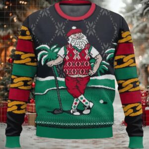 Golf Santa Ugly Christmas Sweater