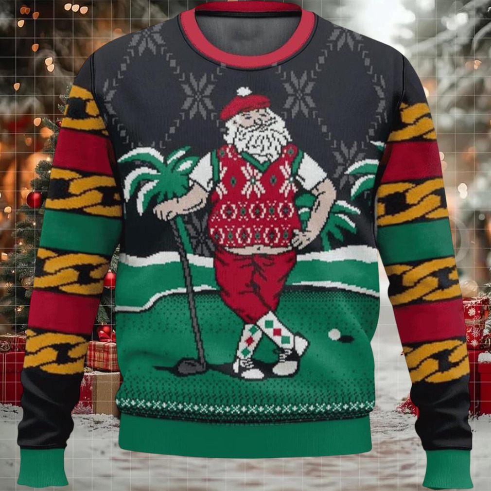 Golf Santa Ugly Christmas Sweater
