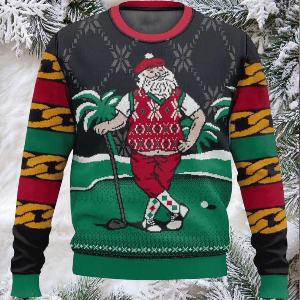 Golf Santa Ugly Christmas Sweater