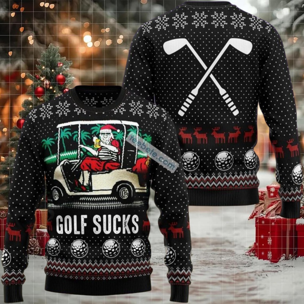 Golf Sucks Santa Claus Beer Ugly Christmas Sweater Plus Size Golf Sucks Santa Claus Beer Ugly Christmas Sweater Plus Size