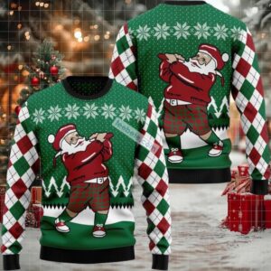 Golfer Santa Ugly Christmas Sweatshirt Green Best