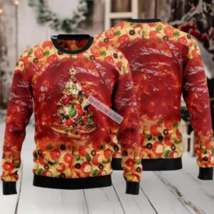 Great Food Christmas Pizza Ugly Christmas Sweatshirt Best