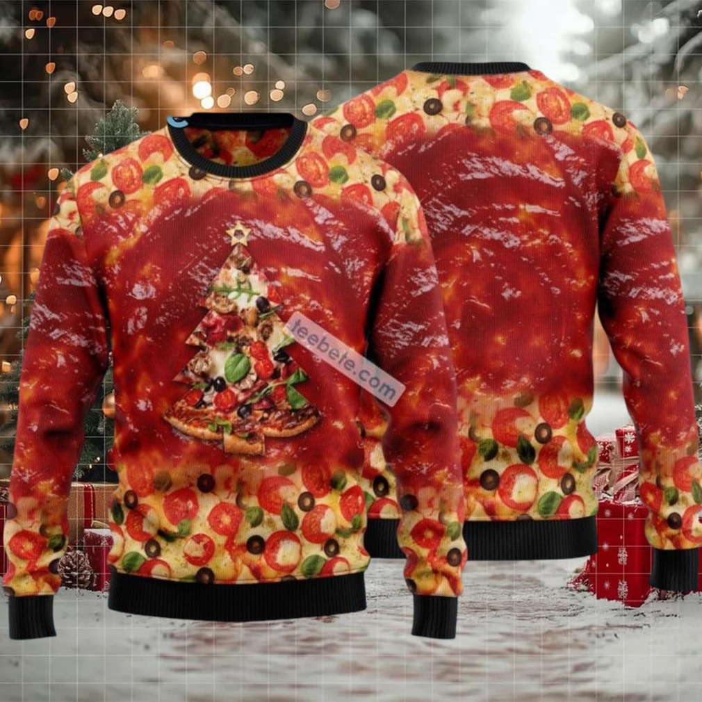 Great Food Christmas Pizza Ugly Christmas Sweatshirt Best