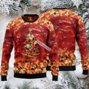 Great Food Christmas Pizza Ugly Christmas Sweatshirt Best