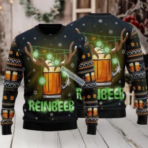 Great Reinbeer Beer Ugly Christmas Sweater Couples