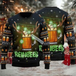 Great Reinbeer Beer Ugly Christmas Sweater Couples
