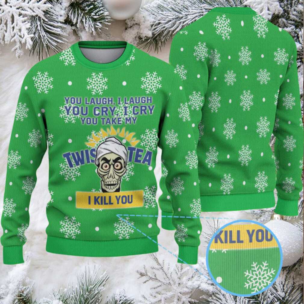 Green Twisted Tea Skull Snowflake Pattern Ugly Sweater Green Twisted Tea Skull Snowflake Pattern Ugly Sweater