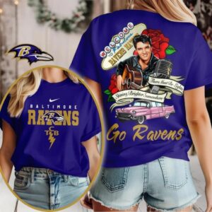 Baltimore Ravens NFL Elvis Presley Rose Shirt