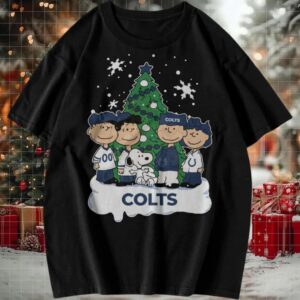 Peanuts Snoopy and Friends Indianapolis Colts Christmas Tree T Shirt