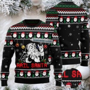 Hail Santa Xmas Tree Ugly Xmas Sweaters Funny