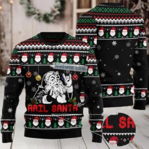 Hail Santa Xmas Tree Ugly Xmas Sweaters Funny
