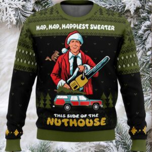 Hap Hap Happiest Sweater This Side Of The Nuthouse Ugly Christmas Sweater