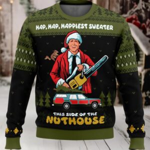 Hap Hap Happiest Sweater This Side Of The Nuthouse Ugly Christmas Sweater