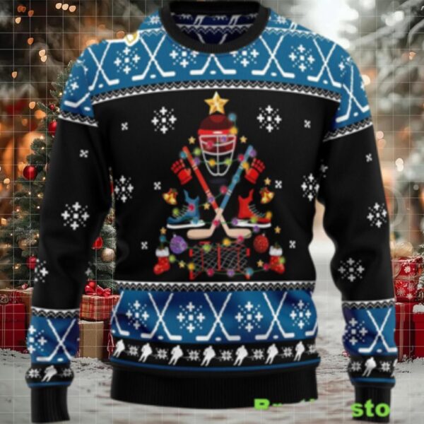 Happy Hockeyday Ugly Christmas Sweater Christmas Unisex Crewneck Sweater