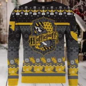 ‘Happy Huffle Days!’ Hufflepuff Ugly Christmas Sweater