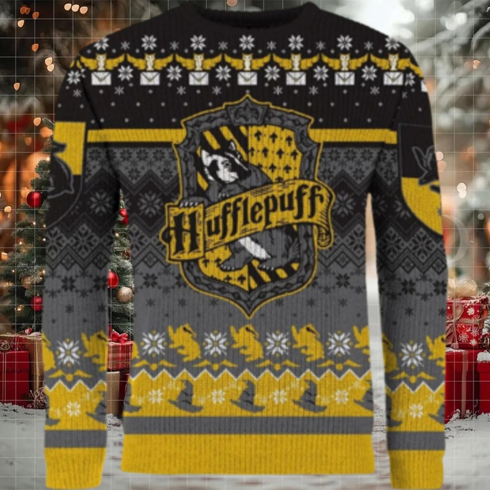 ‘Happy Huffle Days!’ Hufflepuff Ugly Christmas Sweater ‘Happy Huffle Days!’ Hufflepuff Ugly Christmas Sweater
