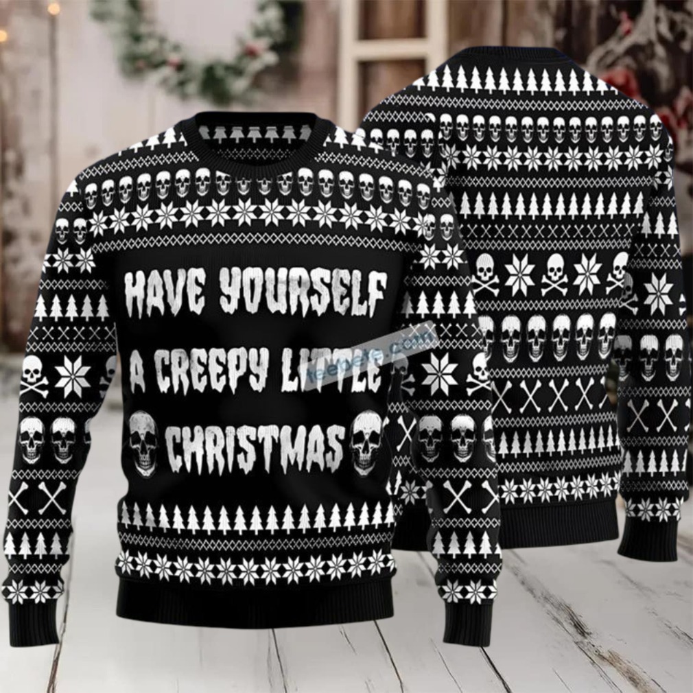 Have Yourself A Creepy Little Skull Ugly Christmas Sweater Black Womens Have Yourself A Creepy Little Skull Ugly Christmas Sweater Black Womens