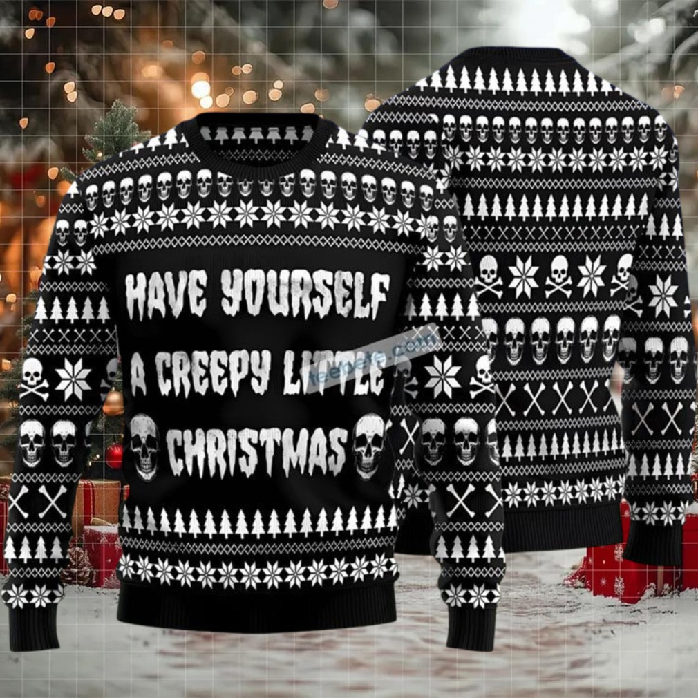 Have Yourself A Creepy Little Skull Ugly Christmas Sweater Black Womens Have Yourself A Creepy Little Skull Ugly Christmas Sweater Black Womens
