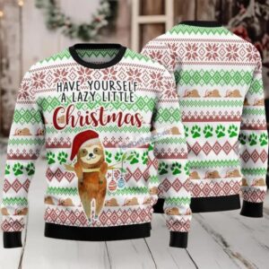 Have Yourself A Lazy Christmas Sloth Ugly Christmas Sweater White Family