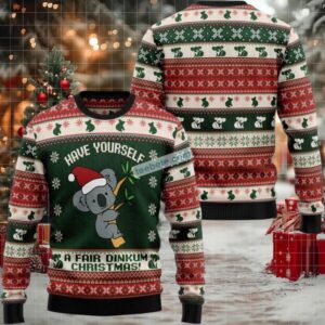 Have Yourself Australian Fair Dinkum Ugly Christmas Sweater Ladies