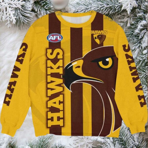 Hawthorn Hawks AFL Ugly Christmas Sweater