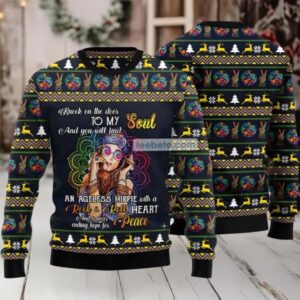 Hippie Girl Ugly Christmas Sweater Blue Cheap Hippie Girl Ugly Christmas Sweater Blue Cheap