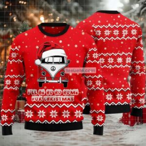 Ho Ho Home For Xmas Ugly Christmas Sweater Red Womens Sweatshirt