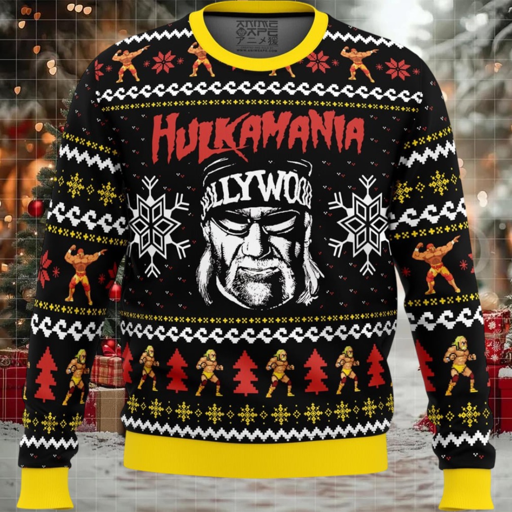Hulkamania Hulk Hogan Ugly Christmas Sweater Hulkamania Hulk Hogan Ugly Christmas Sweater